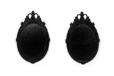 2 marcos colgantes broche camafeo 40 mm x 30 mm estilo real metálico negro sólido  Foto 1 de 4