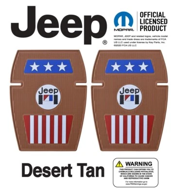 Desert Tan AMC Jeep Americana Floor Mat Pair (Set of 2) - Mopar Licensed - Image 1 of 2
