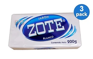 Zote White Laundry Soap Washing Clothes 7oz Bars Detergent Jabon Blanco (3 Bars) - Picture 1 of 2