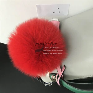 1/2/5 pc 5" 13cm Real Fox Fur Ball Pompom w Snap Button DIY Beanie Hat - Picture 1 of 42