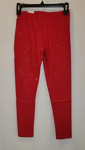 NWT GIRLS SIZE 14 "SO" RED LEGGING WITH GOLD SPARKLES - Picture 1 of 2