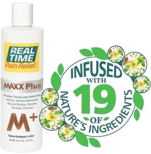 Real Time Pain Relief MAXX PLUS Pain Relief 16 Ounce Flip Top Bottle - Picture 1 of 5