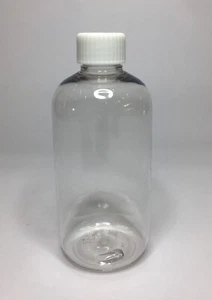 Empty 100ml Clear PET Plastic Boston Bottles & White Ribbed Screw Top ANY AMOUNT - Picture 1 of 1
