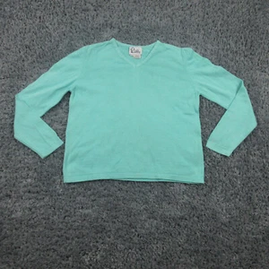 Lilly Pulitz Shirt Damen Large blau grün Mischung Basic Langarm V-Ausschnitt Strick - Bild 1 von 10