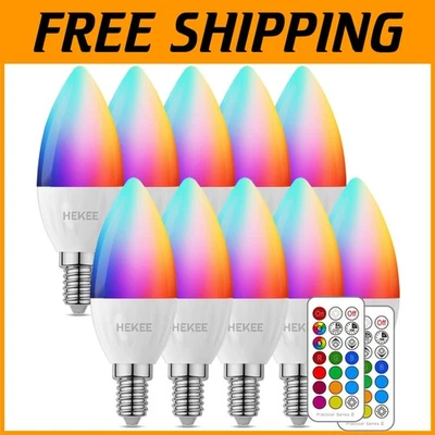 RGB LED Candle Light Bulbs, 10-Pack, Color Changing - Image 1 of 4
