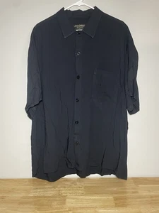 Camisa Jams World Para Hombres XL Negra Manga Corta Bolsillo Abotonado Informal Hawaiano Rayón - Imagen 1 de 18