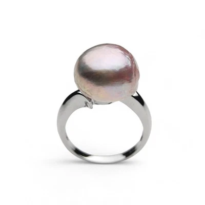 Pacific Pearls® 15 mm anelli di perle d'acqua dolce coltivate rosa barocco... - Immagine 1 di 4