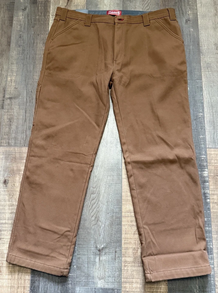 Coleman Men’s Fleece Lined Tear Resistant Stretch Tough Wear Pants Copper