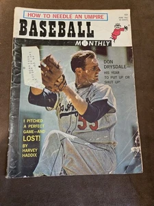 1962 GIUGNO Baseball rivista mensile Don Drysdale, Los Angeles Dodgers FIERA - Foto 1 di 3