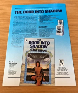 vtg 1984 promo flyer THE DOOR INTO SHADOW by Diane Duane * Bluejay Books - Picture 1 of 3