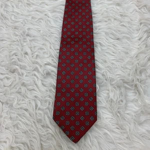 Oliver Hunt burgundy grey geometric silk necktie 56”x3.5” - Picture 1 of 2