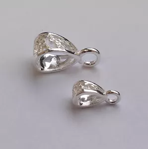 FIANZA para colgante o amuleto con anillo abierto fijo. Apertura de plata esterlina 925 maciza - Imagen 1 de 17