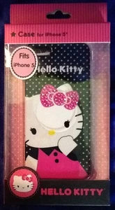 Hello Kitty Hard Shell Case For iPhone 5 Durable Glossy Jeweled Pink Bow New - Picture 1 of 2