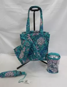 Vera Bradley 5 Piece Tote Bag Set in Cotton Peacock Garden NWT - Picture 1 of 9