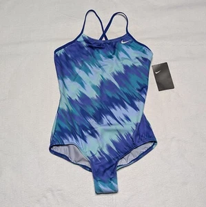 NWT Nike One-Piece Swimsuit Bathing Suit Girls Size Large Cross Strap 12-13 New - Picture 1 of 11
