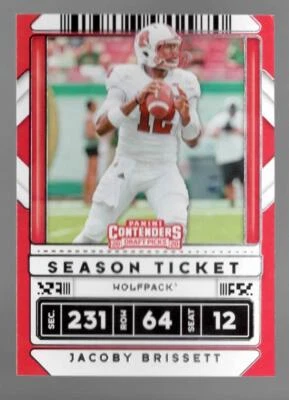 2020 Panini Contenders Draft Picks Jacoby Brissett NC State #44 Near Mint - Image 1 of 2