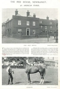 1896 La Casa Roja Establos en Newmarket Carreras de Caballos Enoch Wishard William Duke - Imagen 1 de 2
