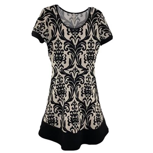 GILI Women’s Maxi Dress Tribal Print Size Large Black Cream Beige EUC - Imagen 1 de 6