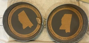 2X Occasionally Made Serving Tray wth Removable Cork Insert ~ Mississippi - Picture 1 of 2