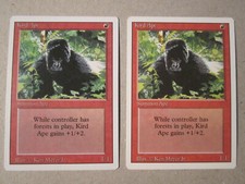 Lot of 2 vtg 1994 Magic: the Gathering Revised edition Kird Ape MTG WOTC