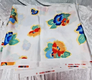 3.5 Yards Tropical Floral Fabric 60" W Kenmill Textile Tropical Polyester Blend - Picture 1 of 6