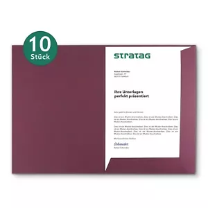 10 Stück Präsentationsmappen/Angebotsmappe in Bordeaux für Ihre DIN A4-Dokumente - Bild 1 von 10