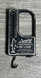 Langley Fisherman’s De-Liar Model 228 28lb Scale 40” Tape Measure, Black Vintage - Picture 1 of 3