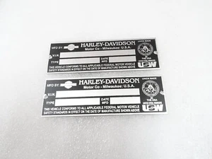 2 X PLACAS DE DATOS PARA MOTOCICLETAS HARLEY DAVIDSON #25C1 - Imagen 1 de 6