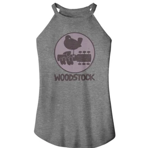 Woodstock 1969 Circle Logo Guitar Neck Partridge Women's Rocker Tank T Shirt - Picture 1 of 3