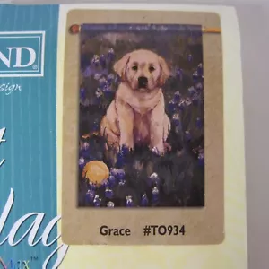 Toland Art Flag: Grace #TO934 Standard Size 24" x 36" Garden - Puppy - Sealed - Picture 1 of 5