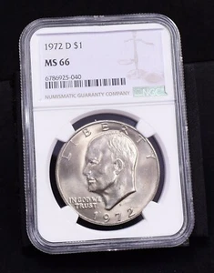 1972-D Eisenhower Dollar - NGC MS66 (#53360-L) - Picture 1 of 8
