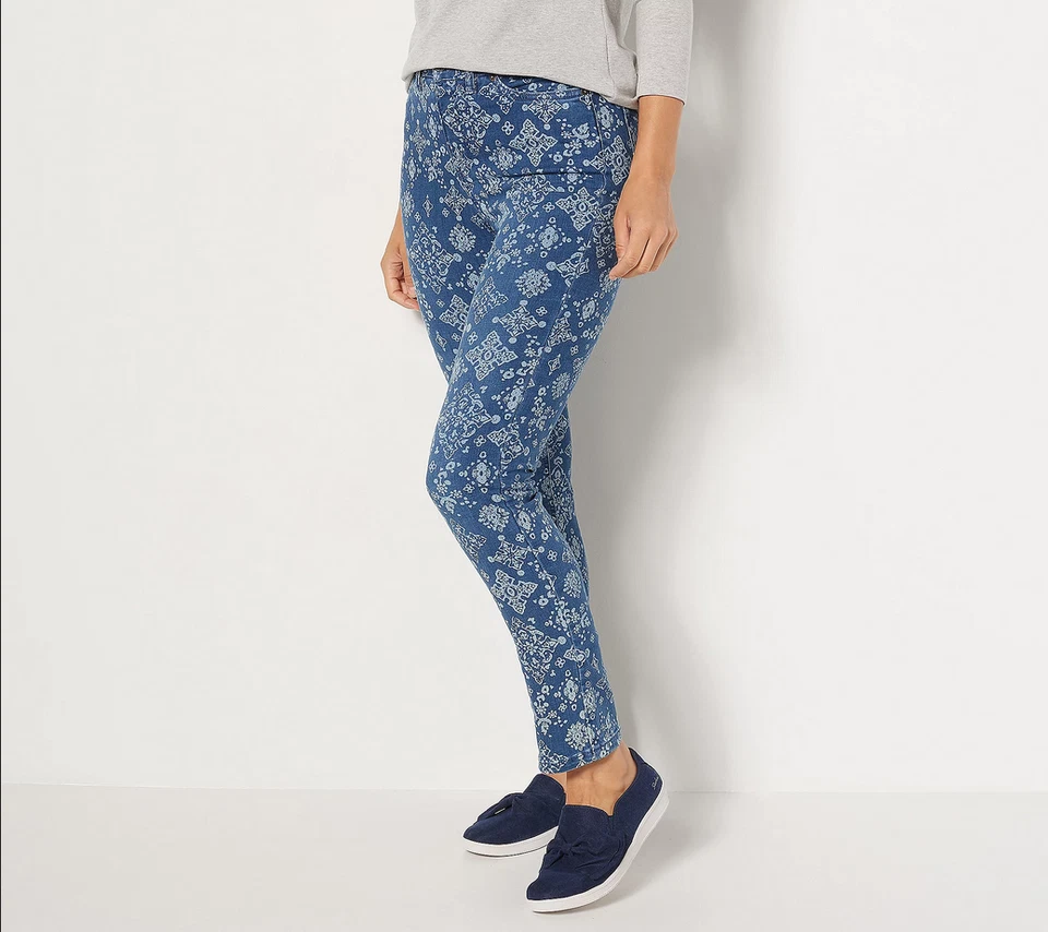 Denim & Co. Easy Stretch Pants Medium Wash 12 New - Image 1 of 1