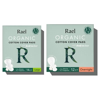 Rael Pads for Women, Organic Cotton Cover - Overnight, Large (bundle) - Image 1 of 4
