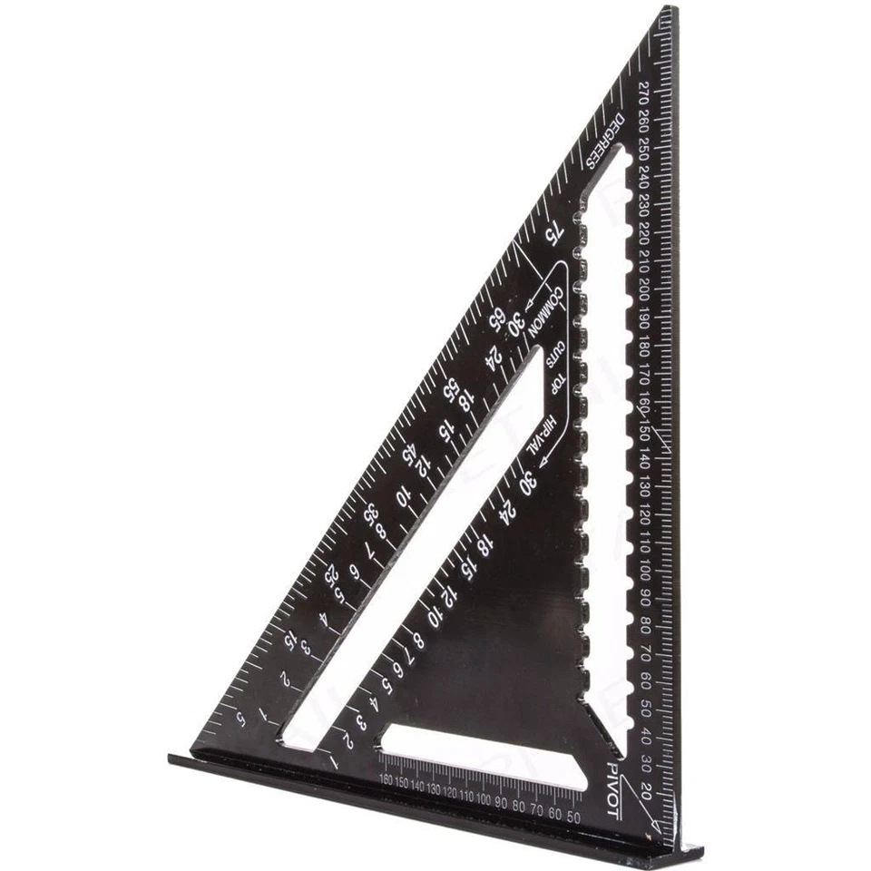 Toolzone 12" 300mm Set Square Aluminium Roofing Roofers Rafter Tri Square  - Image 1 of 1