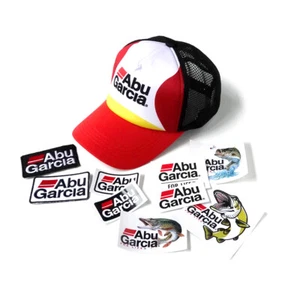 Original ABU Garcia Cap Multi fit Red-Black-White + 2 iron-on patches & stickers - Picture 1 of 11