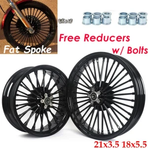 Fat Spoke Wheels Rims 21x3.5 18x5.5 for Harley Dyna Wide Glide FXDWG 2006-2017 - Bild 1 von 12