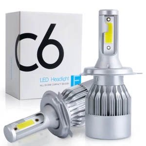 2X C6 Coche Faros LED Lámparas Bombillas Alto Bajo 6000K 3800LM 36W 9005 9006 H1 - Imagen 1 de 18