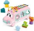 Ysamax Xylophone School Bus Toy, Musical Bus Toys For Kids Birthday Gifts