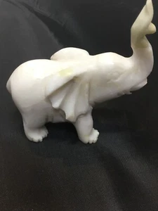 Gemstone White British Columbia Jade ELEPHANT 218gr 7.7oz 3.5"L x 3.75"T LZ0620F - Picture 1 of 4