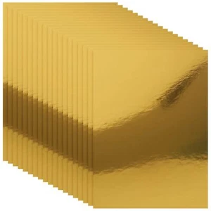 100PCS Metallic Golden Foil Mirror Cardstock 8.5 x 11 250 GSM Gold Reflective... - Picture 1 of 7