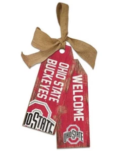 Ohio State Buckeyes Wooden Welcome Team Tags Sign by Fan Creations-New - Picture 1 of 1
