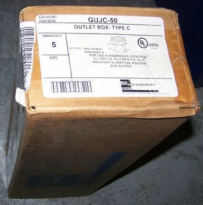(5) OZ Gedney GUJC-50 Conduit Outlet Box, Hazardous Location, Type C, 1/2 Hub - Picture 1 of 6