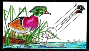 2484 29c Stamp (1991) THE WOOD DUCK FDC HD/HP BY JAMES B. PASLAY - BLACK LETTERS - Picture 1 of 1