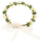 Flower Girl Headband Women Floral Wedding Hair Accessories (White)-FN