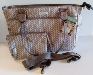 Baby Aspen 360 Signature Diaper Bag Tan/White NEW with Tags Excellent - Picture 1 of 4