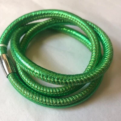 Brighton Triple Woodstock Metalizado VERDE Pulsera/Collar OS 23" #113 Foto 1 de 4