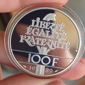 FRANCIA 100 FRANCHI 1989 ARGENTO SILVER PROOF UNC - Imagen 1 de 4