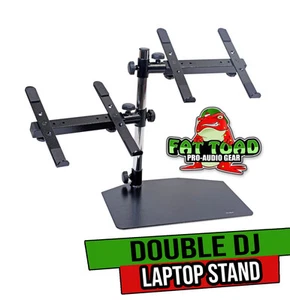 Double DJ Laptop Stand by FAT TOAD | 2 Tier PC Table Holder | Portable Computer - Afbeelding 1 van 14