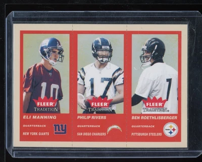 2004 Fleer Tradition ELI MANNING PHILIP RIVERS BEN ROETHLISBERGER #351 RC  - Image 1 of 2