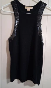 Michael Kors Cashmere Razor Back Tank With Sequin Details Front & Back - Picture 1 of 8